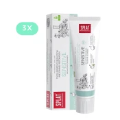 Splat SENSITIVE zobna pasta 3x100 ml – za občutljive zobe, obnovo sklenine, kalcijev hidroksiapatit, brez fluorida