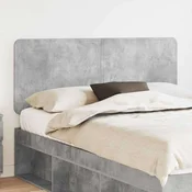 Vidaxl Vzglavje z vzglavjem Betonsko siva 150 cm Konstruiran les