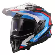 Karbonska enduro kaciga za motor LS2 Explorer Frontire II (MX701), bijela/plava/crvena