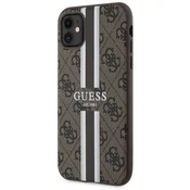Guess GUESS HARDCASE ZA IPHONE 11 XR ZA MAGSAFE POTISKANE ČRTE RJAV