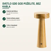 Get and give LED stona lampa Naya, 1200 mAh, Bež