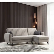 Atelier del Sofa Ugaona garnitura Alkon 223x86x130cm Svetlosiva