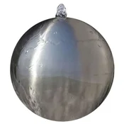 Vidaxl Vrtna fontana krogla z LED lučkami nerjaveče jeklo 40 cm