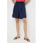 Lanene kratke hlače Polo Ralph Lauren mornarsko modra barva, 211943763