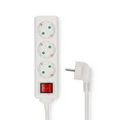 Nedis Razširitvena vtičnica Tip F CEE 7 7 3 smerni 5 00 m 3680 W 16 A Vrsta ozemljitve stranski kontakti 230 V AC 50 60 Hz Kot vtičnice 45 H05VV F 3G1 5 mm2 Stikalo za vklop izklop Bela