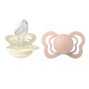 bibs ortodontska duda couture silicone ivory & blush