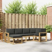Set vanjskih sofa s jastukom 6 pcs Bijela i antracit Poliester