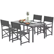 Homestar Jedilna garnitura 5-delna 150x90x72 cm siva