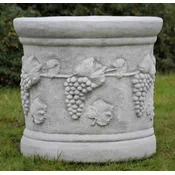 Casa Padrino baroque garden decorative flower pot gray A� 44 x H. 46 cm - Round baroque style plant pot - Baroque garden decoration - Baroque terrace decoration - Baroque decoration accessories