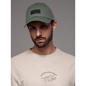 Ombre Mens baseball cap with visor and rectangular patch - khaki