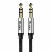 shumee Yiven M30 AUX stereo avdio kabel kabel 3,5 mm moški mini jack 1 m srebrno-črn