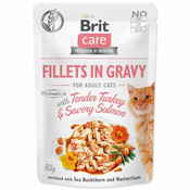 Brit Care Cat Fillets in Gravy with Tender Turkey & Savory Salmon - 85 g