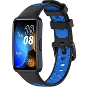 GS Silikonski pašček za Huawei Band 8/Huawei Band 9/Huawei Band 10, črn/moder