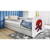 Drveni dječji krevet SPIDERMAN s ladicom - 160x80 cm plavi