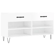 Vidaxl Regal za čevlje visok sijaj bel 102x35x55 cm inženirski les