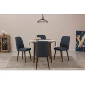 Hanah Home Set Trpezarijski sto i 4 trpezarijske stolice Vina 1048, Teget