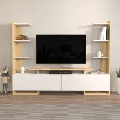 Hanah Home TV Komoda Ava, 183,6x140x31,7 cm, Belo-Hrast