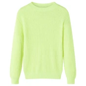 vidaXL Otroški pulover pleten neon rumen 116, (21036313)