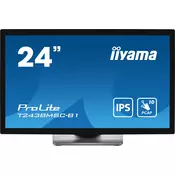 iiyama ProLite T2438MSC-B1 racunalni monitor 60,5 cm (23.8) 1920 x 1080 pikseli Full HD LED Ekran osjetljiv na dodir Crno