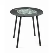POMOCNI STOCIC crna metal, staklo