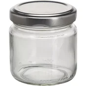 Kozarec za vlaganje Gastro 106 ml, srebrn navojni pokrov, set 6 kosov