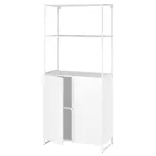 JOSTEIN Spojene police s vratima, unutra/spolja/bela, 81x44x180 cm