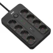Produžni kabl sa prenaponskom zaštitom sa 8 utičnica MAX MPS-908SB-3M/3m/USB port