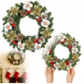 Korbi BOŽIČNI VENČEK – ELEGANTNA PRAZNIČNA DEKORACIJA, BARVNA, WZ5, 40CM