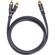 Oehlbach Cinch avdio Y-Kabel [2x Cinch vtič - 1x Cinch vtič] 5 m antracitne barve, pozlačeni vtični kontakti Oehlbach
