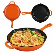 Emajlirana litoželezna ponev 26 cm oranžna