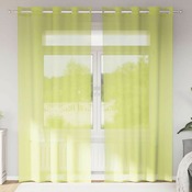 shumee vidaXL Voile zavese z vponkami 2 kosa jabolčno zelene barve 140x245 cm