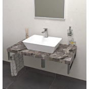 SAPHO AVICE 110x50 cm plošča za umivalnik, debelina 5 cm, sivi kamen