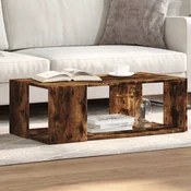 vidaXL Klubska mizica dimljeni hrast 89,5x48x30 cm inženirski les