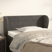Vidaxl vidaXL Vzglavnik s krilci temno siv 93x23x78/88 cm žamet