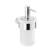 Gedy - Stenski dozirnik za milo PIRENEI 110 mm mlečna steklo/sijajni krom