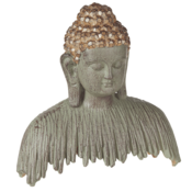 Beliani Dekorativna figurica Buda siva/zlata RAMDI