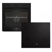 Beko Ugradni set BBSE11120BD, Rerna 72 L + Staklokeramicka ploca, 2400 W, Crni