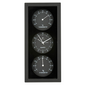 Lowell Stenska ura s prikazom temperature in vlage h26cm/črna/pvc