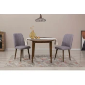 Hanah Home Set Trpezarijski sto i 2 trpezarijske stolice Vina 0701, Orah