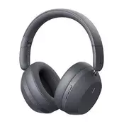 BASEUS BASS 35 MAX Bluetooth slušalice STEREO v5.3, s aktivnim poništavanjem buke + Type-C kabel za napajanje, tamnosiva A00070800821-00