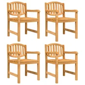 Vidaxl Vrtni stoli 4 kosi 58x59x88 cm trdna tikovina