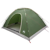 vidaXL Kamperski šotor s streho Zelena 335 x 275 x 180 cm