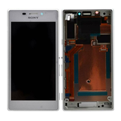Sony Xperia M2 Aqua D2403 - LCD zaslon + steklo na dotik + okvir (White) - 78P7550001N Genuine Service Pack
