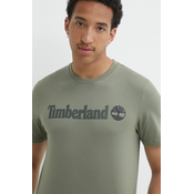 Pamucna majica Timberland za muškarce, boja: zelena, s tiskom, TB0A5UPQ5901