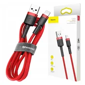 shumee Vzdržljiv upogljiv USB kabel Iphone Lightning QC3.0 2.4A 1M rdeč