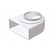 shumee Fiksno ravno prezračevalno koleno, ki povezuje kanal 220x90 mm z VENTS fi125