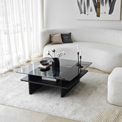 HANAH HOME Sto za dnevnu sobu Saga Square Black Fume