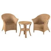 Casa Padrino Luxury Bamboo Garden Furniture Set Natural - 2 Bamboo Garden Chairs & 1 Bamboo Garden Table - Bamboo Furniture - Garden Furniture - Luxury Furniture