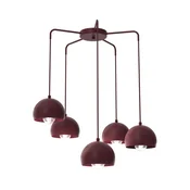 Luster na sajli SOOL 5xE27/15W/230V bordo