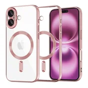 Ovitek Techsuit Luxury Crystal MagSafe za iPhone 16 Plus - roza